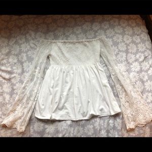 Target White Off-The-Shoulders Shirt